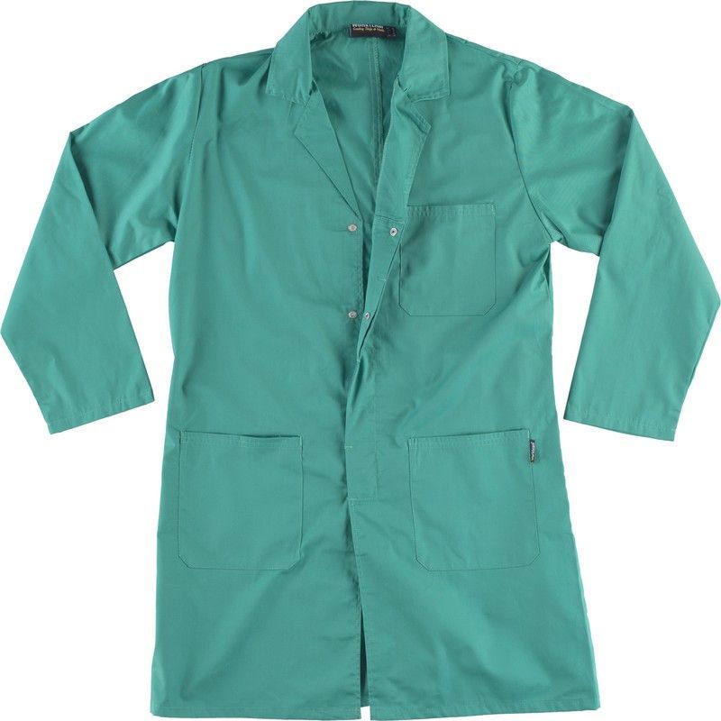 Bata unisex con cierre de corchetes ocultos Verde