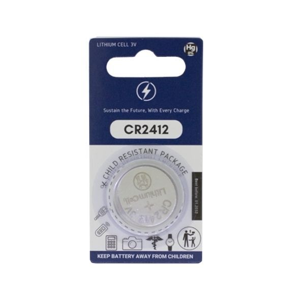 Bateria Relojes Cell Litio C-CR2412 Cell CR-2412 3v Blíster (1) Unidades