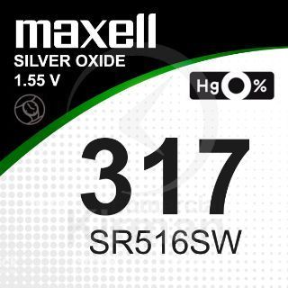 Batería Relojes Maxell Oxido De Plata MA-317 Maxell SR516SW-(317)