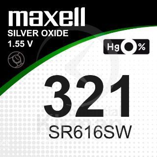 Batería Relojes Maxell Oxido De Plata MA-321 Maxell SR616SW-(321)