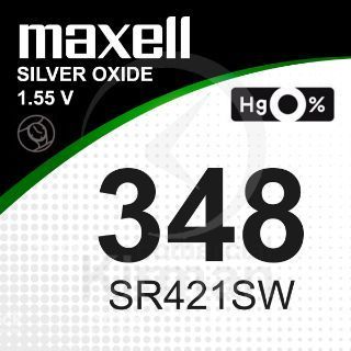 Batería Relojes Maxell Oxido De Plata MA-348 Maxell SR421SW-(348)