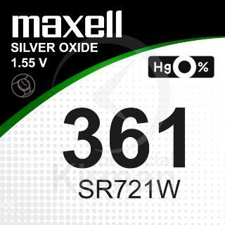Batería Relojes Maxell Oxido De Plata MA-361 Maxell SR721SW-(361)