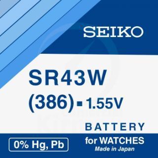 Batería Relojes Seiko Oxido De Plata SK-386 Seiko SR43W-(386) 1.55v