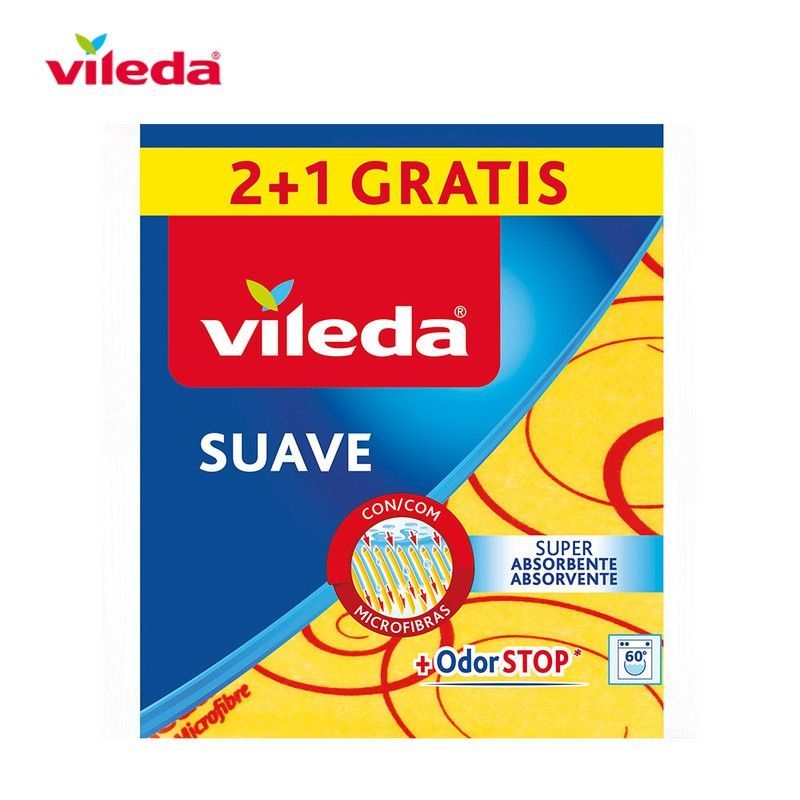 Bayeta amarilla suave 2+1 30% microfibra 142011 vileda