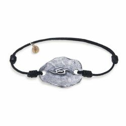 BB001N Pulsera PLATA DE PALO autoajustable unisex en plata picada y trabajada