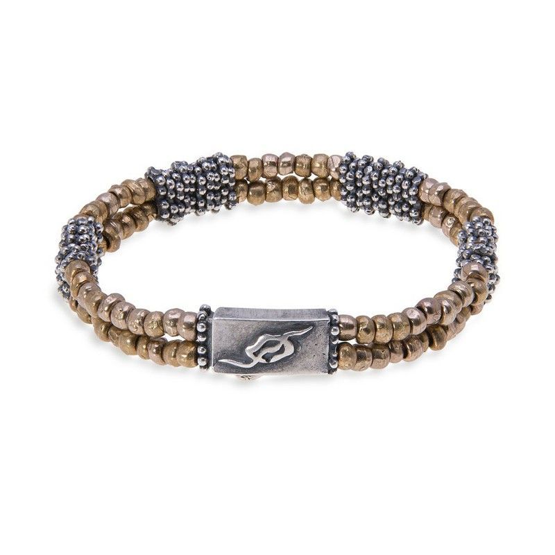 BB013A Pulsera PLATADEPALO unisex en plata y bronce