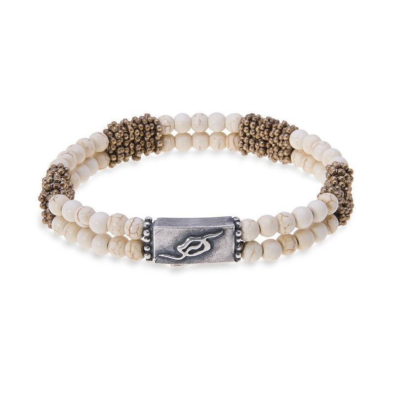 BB013B Pulsera PLATADEPALO unisex de plata y cristal de roca