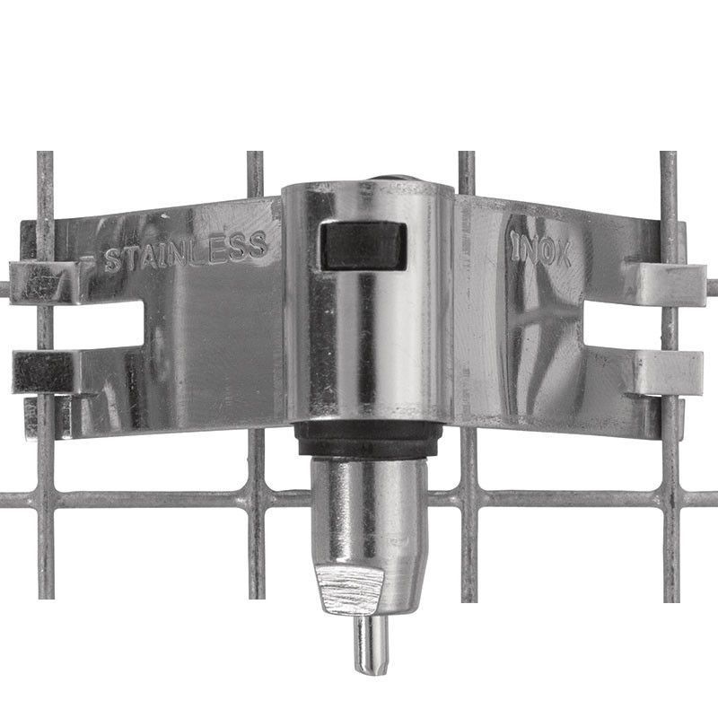 Bebedero inoxidable con soporte para conejos