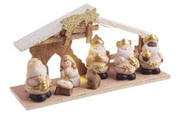 Belén cerámica con luz led