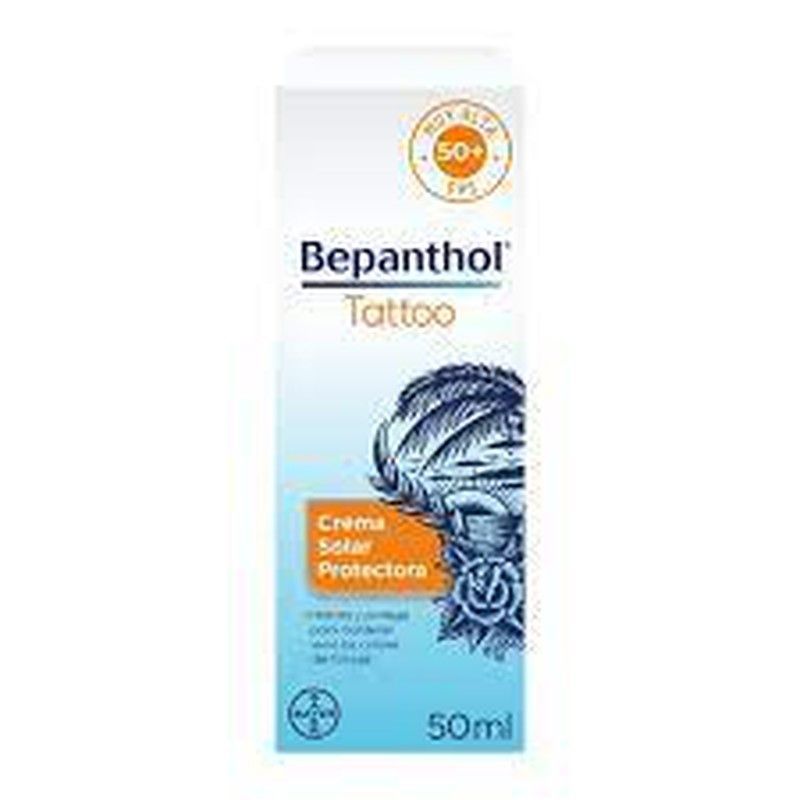 Bepanthol Tattoo crema solar protectora  SPF50+   50 ml. Especial piel tatuada