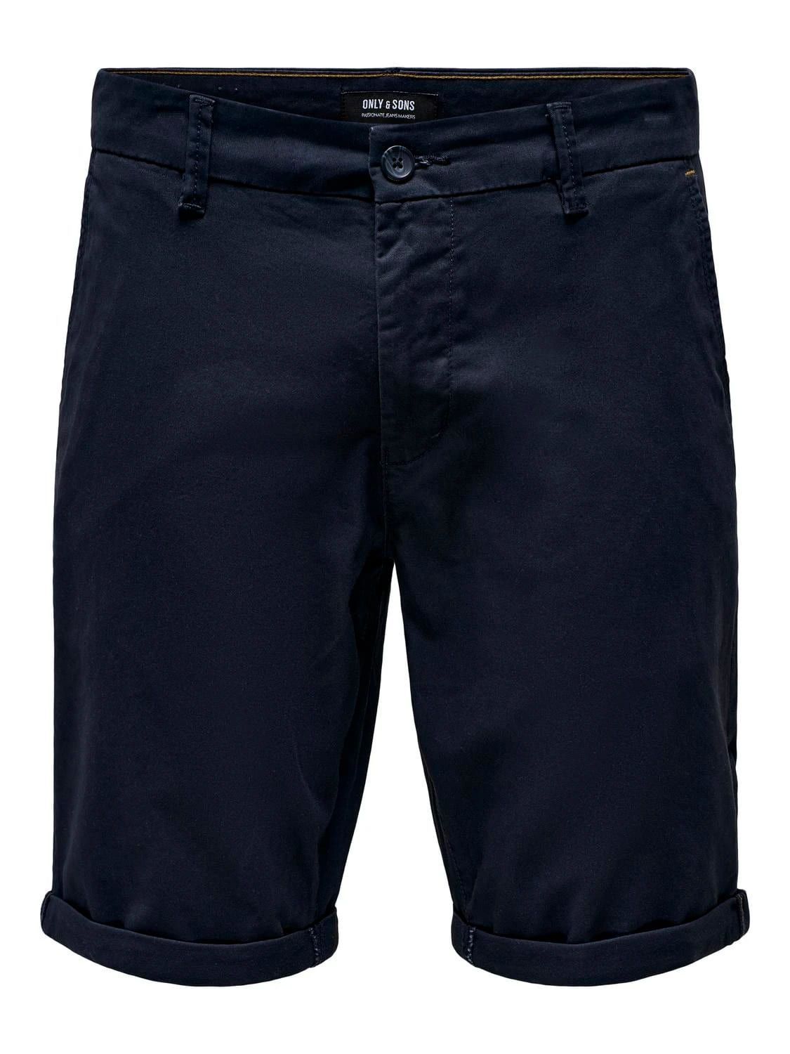 Bermuda algodón con dobladillo Only & Sons Dark Navy