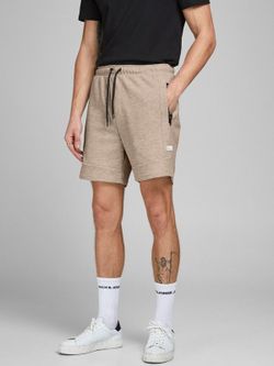 Bermuda chándal con bolsillos cremalleras contrastadas Jack & Jones Tan