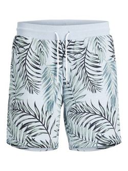 Bermuda chándal con estampado hojas palmeras Produkt Sky Blue