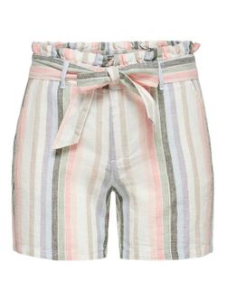 Bermuda con cinturón rayas Only Desert Taupe