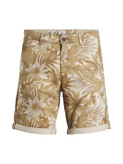 Bermuda estampada hojas tropicales Jack & Jones Beige