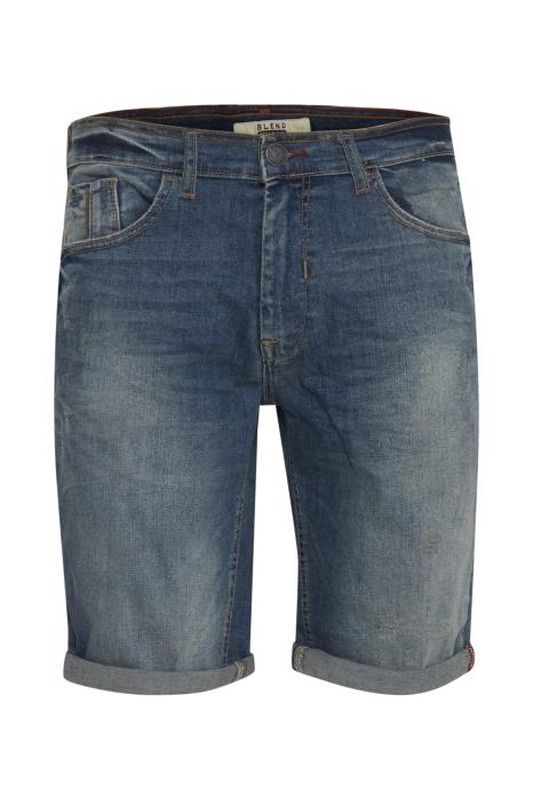 Bermuda tejana 5 bolsillos elástica desgastada Blend Of America Denim Middle Blue