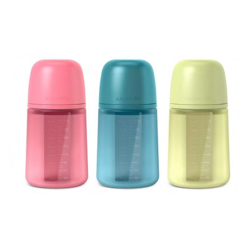 Biberón Con Botella De Silicona Y Tetina Fisiológica Sx Pro +3 Meses Intense Color 240 ml