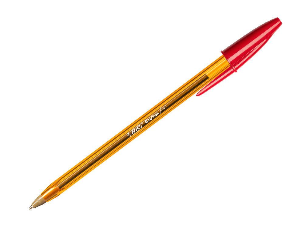 BIC Cristal Boligrafo Fine Cuerpo naranja Trazo 0.3 mm color rojo