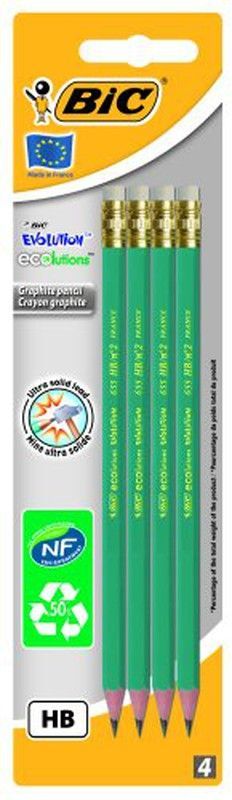 Bic Lapiz Con Goma Evolution (Bolsa 4)