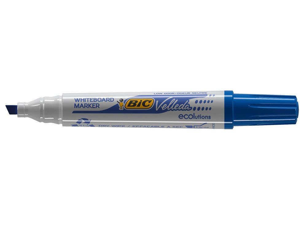 BIC VELLEDA Marcador pizarra blanca 1751 Trazo 3 - 5,5 mm Punta biselada Azul 904947