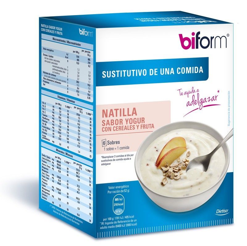 Biform Natillas Yogur Cereales 6 Sobres