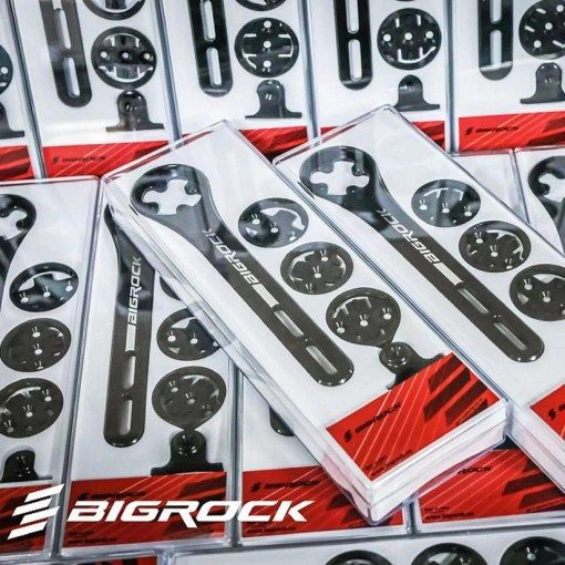 BIGROCK - Soporte Aero GPS para Manillar Plano, Integrado, compatible con Garmin, Coospo, Bryton, Wahoo, GPS 1/4 giro...Y soporte para cámaras y focos frontales