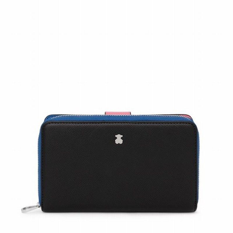 Billetera mediana Tous New Dubai negra y azul