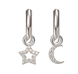 Biojoux Pendientes Hipolagenicos BJT228 Aro Estrella&Luna