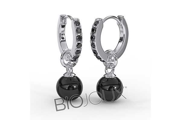 Biojoux Pendientes Hipolagenicos BJT274 Brooklin Perla Negra