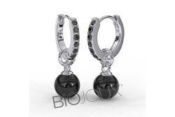 Biojoux Pendientes Hipolagenicos BJT274 Brooklin Perla Negra
