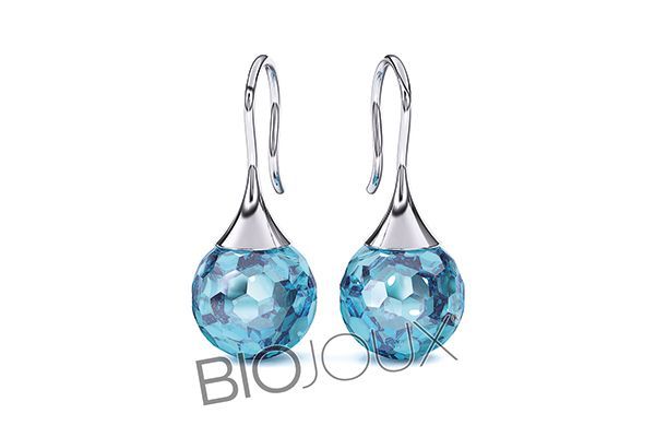 Biojoux Pendientes Hipolagenicos BJT323 Carmen Aqua 27mm