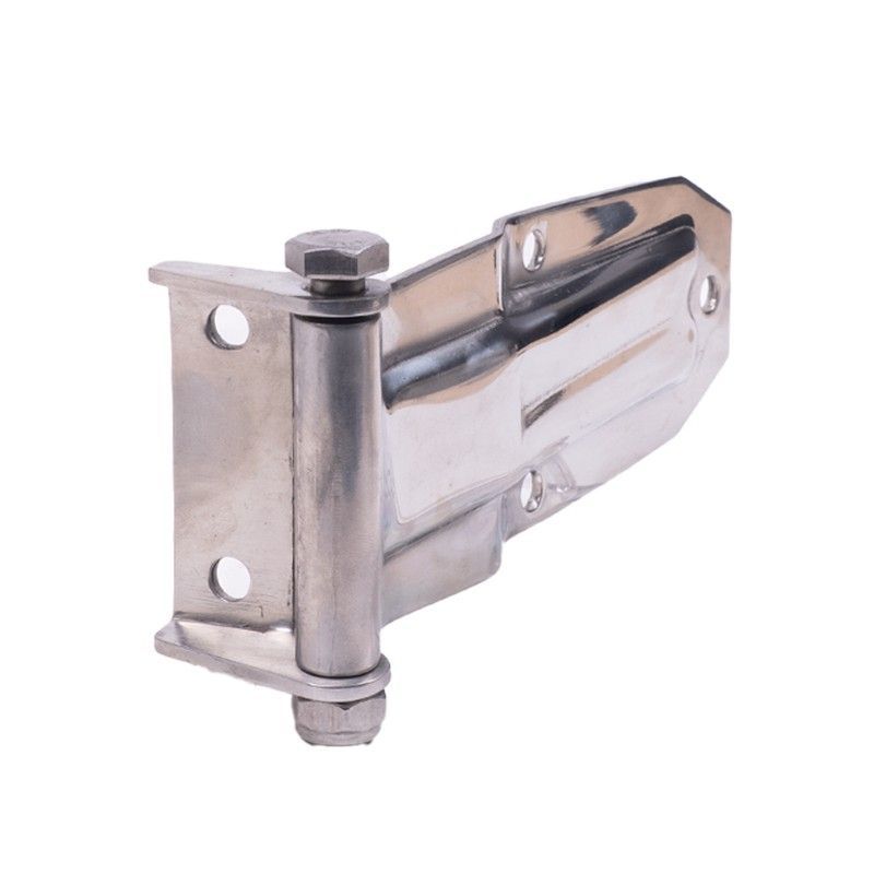 Bisagra acodada nervio ancho acero inoxidable brillante