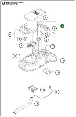 Bisagra apoyo tapa Automower 305 (2020), 310 Mark II, 315 Mark II, 405X, 415X