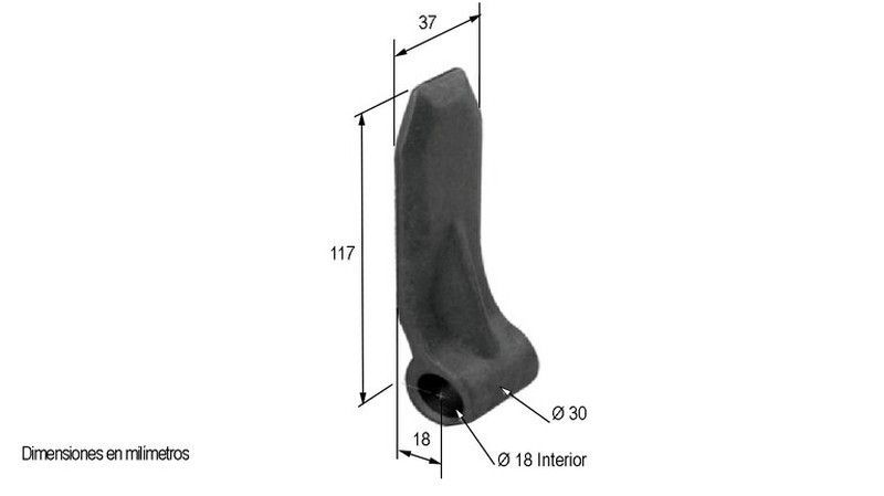 Bisagra forja hembra con nervio  Ø 18