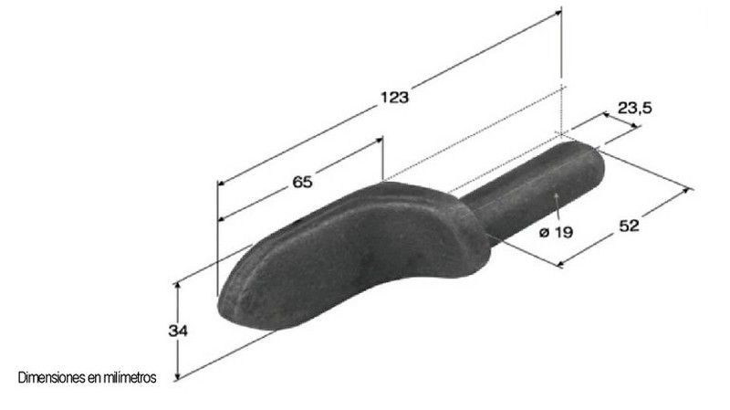 Bisagra forja macho reforzada grande Ø 19