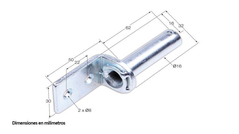 Bisagra macho de 16 chapa cincada