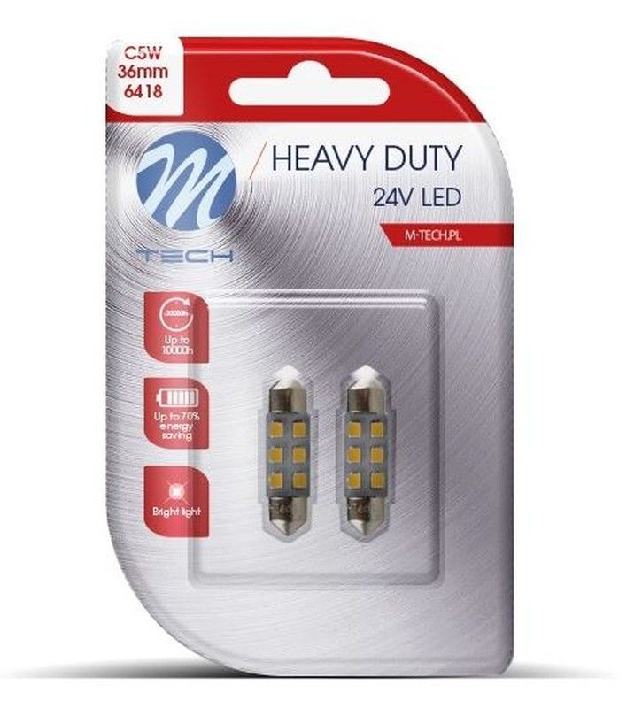 Blister 2 X LED - C5w 36mm 6xsmd2835 24v