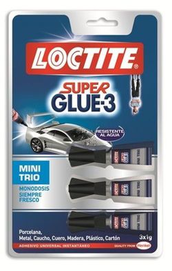 Blister 3 pegamentos loctite super glue3  1gr