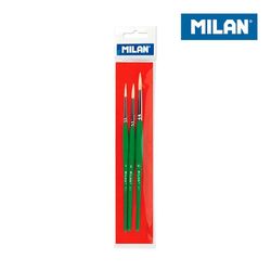 Blister 3 pinceles escolares para cola y tempera serie 511 nº 6 , 8 y 10 milan