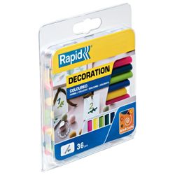 Blíster 36 barras cola D7 universal, surtidos (azul petróleo/amarillo/verde/fucsia/azul)