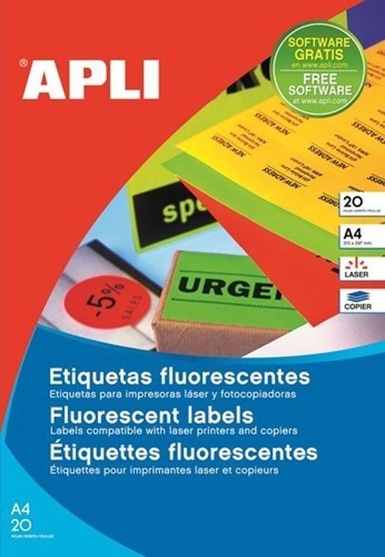 Blister apli etiquetas colores fluorescentes
