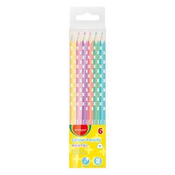 Blister de 6 lápices de colores pastel triangulares Keyroad