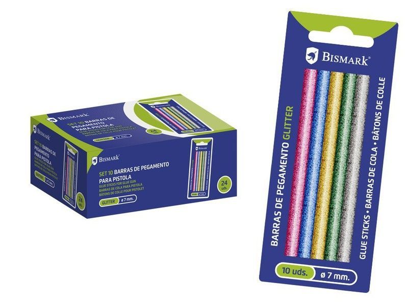 Blister de barritas de silicona glitter para pistola de 40w