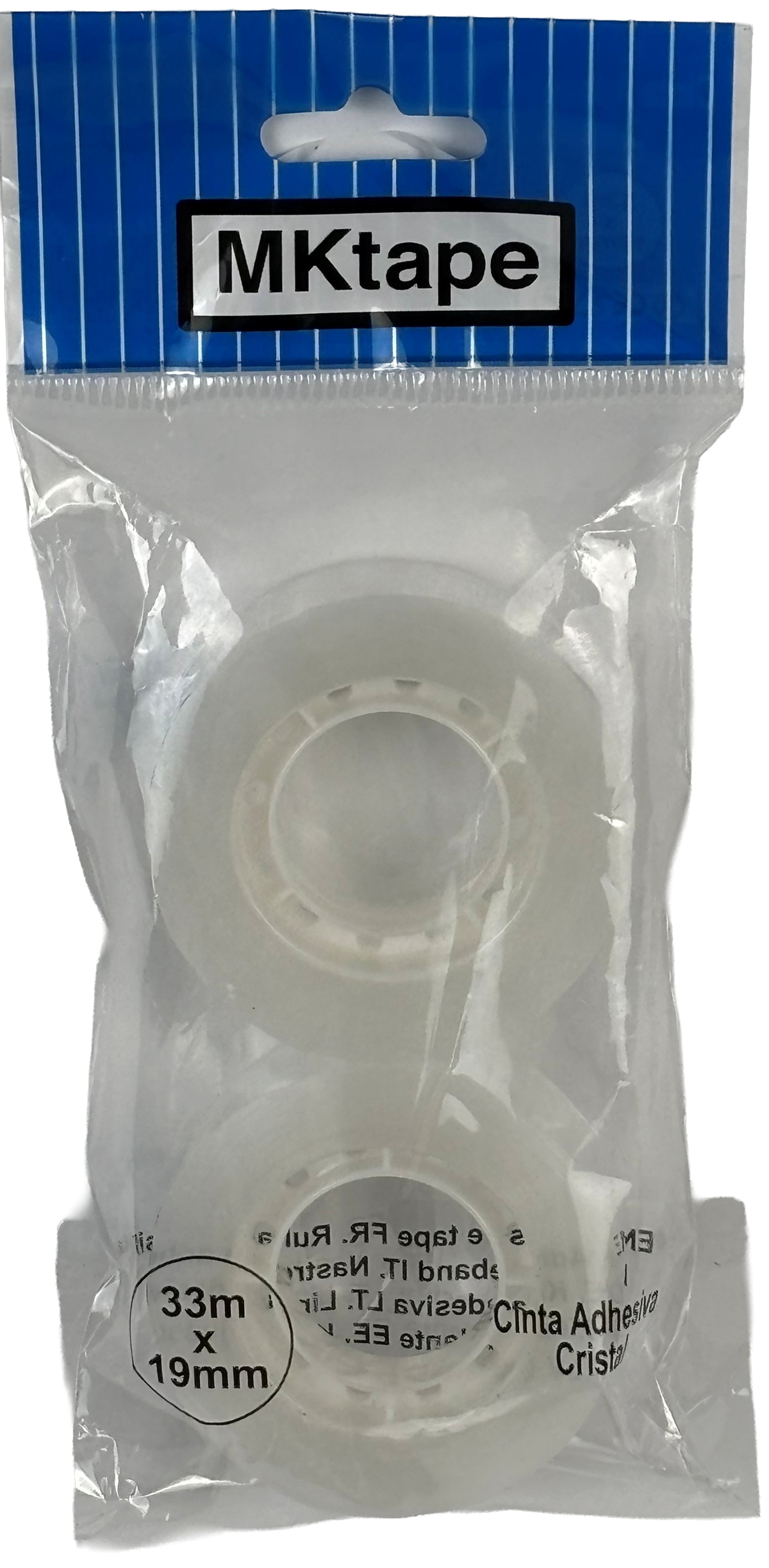 Blíster de Cinta Adhesiva 33m x 19mm Cristal