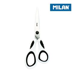 Blister tijeras oficina blancas 20,5cm milan