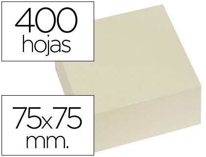 Bloc de Notas Adhesivas Quita y Pon Q-Connect 75X75 mm Amarillo con 400 Hojas