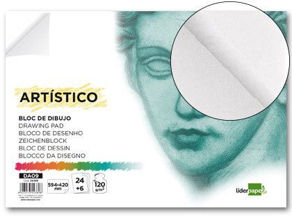 Bloc Dibujo Liderpapel Artistico Encolado 594X420Mm 24+6 Hojas 120G/M2 Sin Recuadro