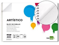 Bloc Dibujo Liderpapel Artistico Espiral 230X325Mm 20 Hojas 130G/M2 Sin Recuadro Perforado