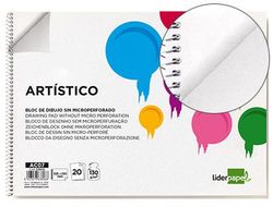 Bloc dibujo liderpapel artistico espiral 230x325mm 20 hojas 130g/m2 sin recuadro sin microperforado