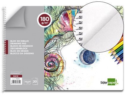Bloc Dibujo Liderpapel Artistico Espiral 230X325Mm 20 Hojas 180 G/M2 Sin Recuadroperforado